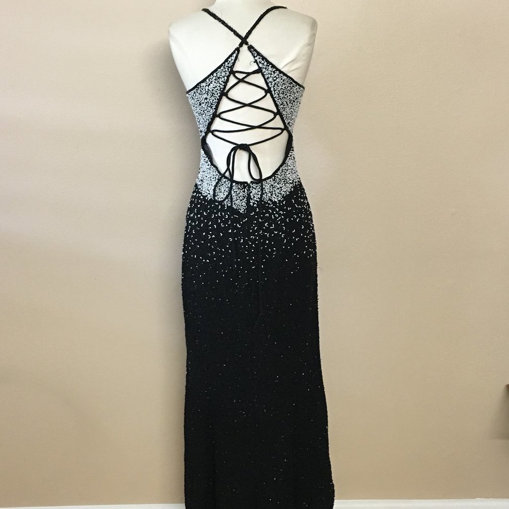 Formal Je Matadi Beaded High Neck Gown Open Back